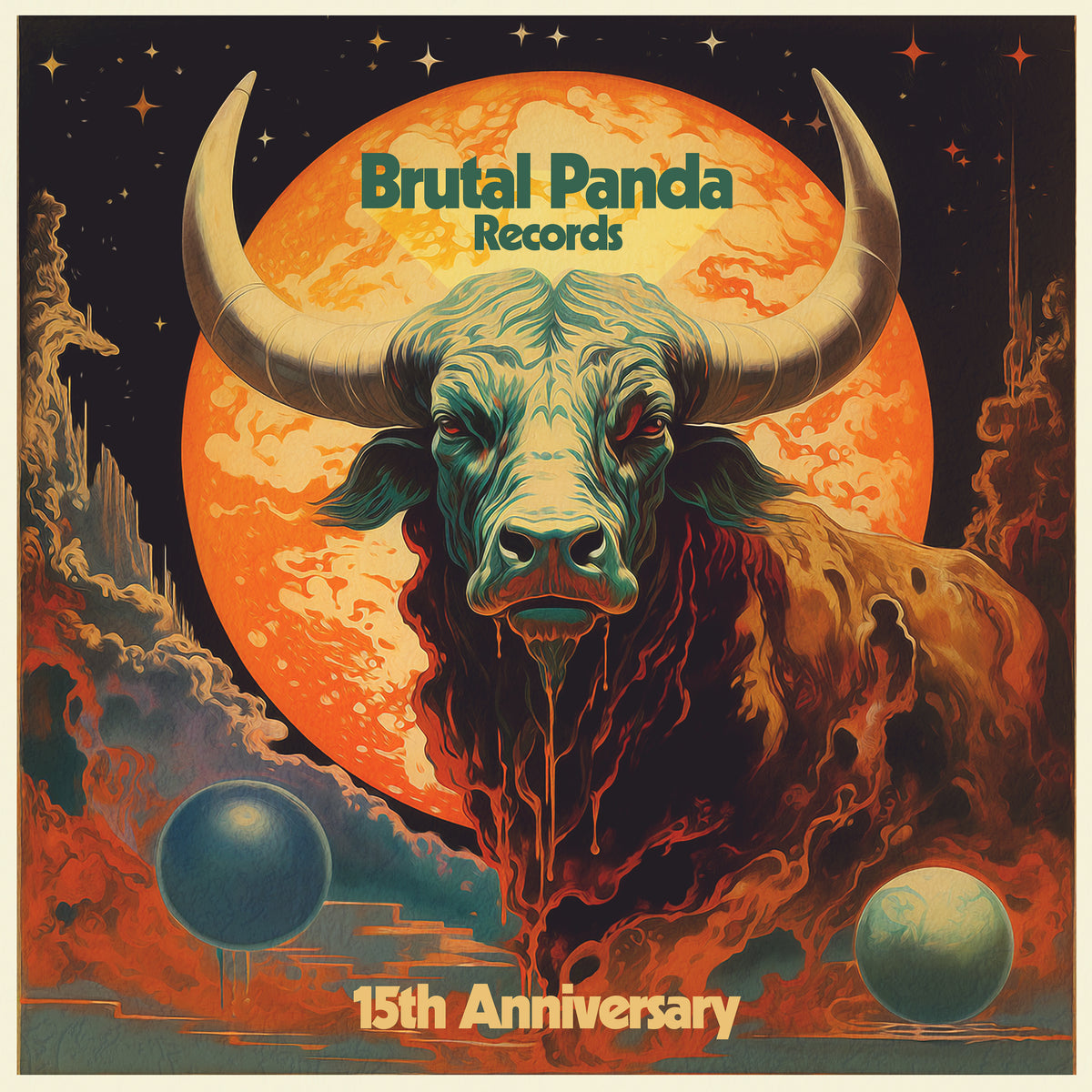 Taurus Panda Brutal Panda Records - 15th Anniversary Cosmic Taurus T-Shirt