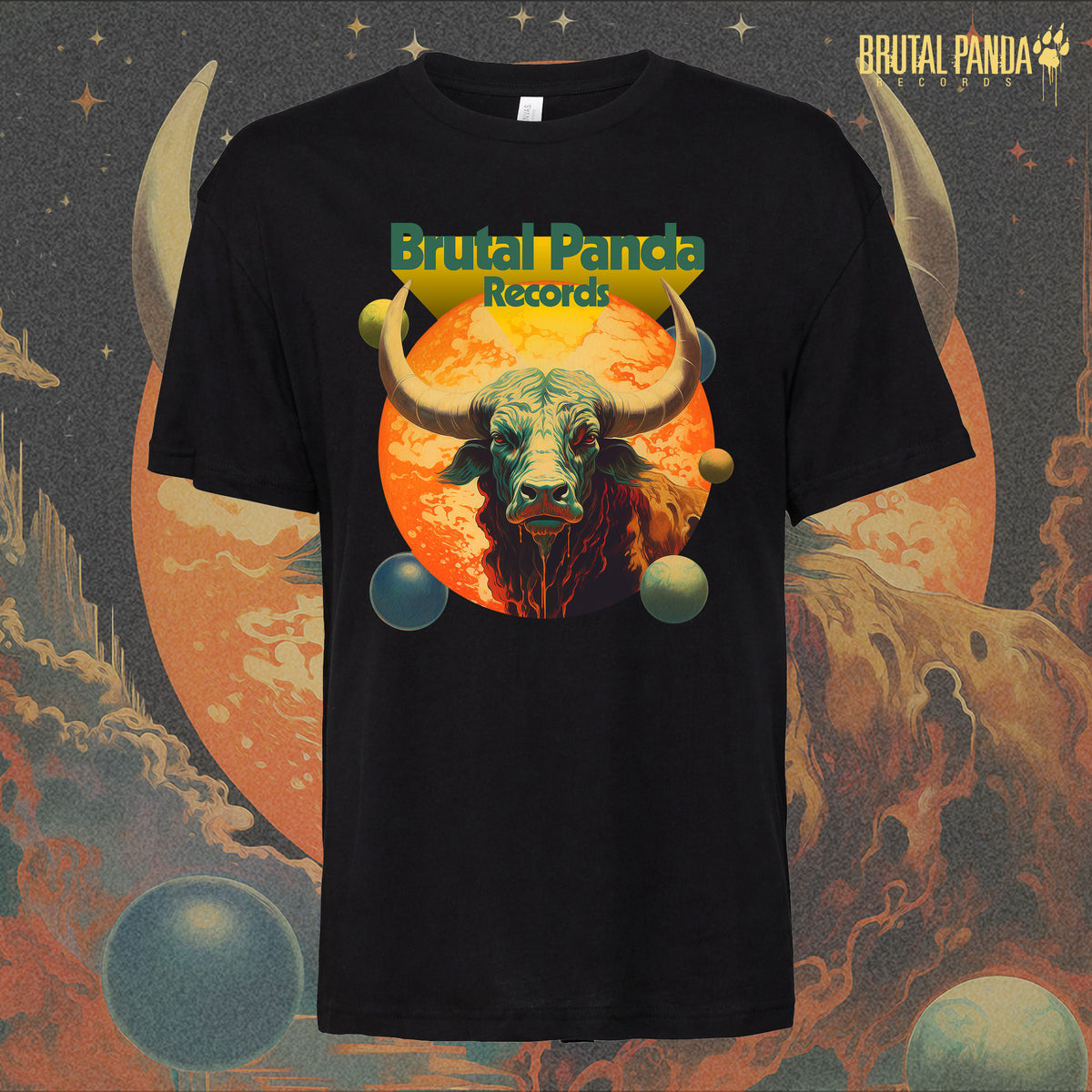 Taurus Panda Brutal Panda Records - 15th Anniversary Cosmic Taurus T-Shirt